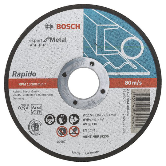 Bosch Skæreskive Exp Metal 115x1,0mm Lige - 2608603394
