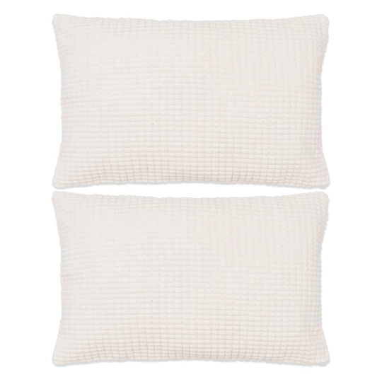 vidaXL pudesæt 2 stk. velour 40 x 60 cm råhvid