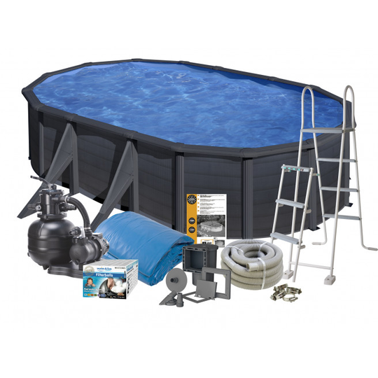 Swim & Fun Pool Basic 120 500x300 cm Sort Graphite - 2718