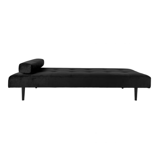 Daybed i sort velour med sorte ben HN1007 - 5028014