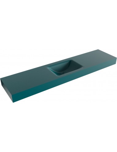 CLOUD væghængt håndvask 190 x 46 cm Solid surface - Petrolium