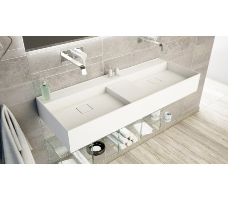 Ideavit Solidbliss vægmonteret håndvask 120 x 45 cm Solid surface - Mat hvid