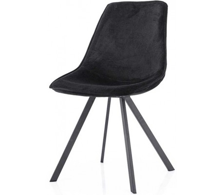 Belle spisebordsstol i velour og metal H87 cm - Sort