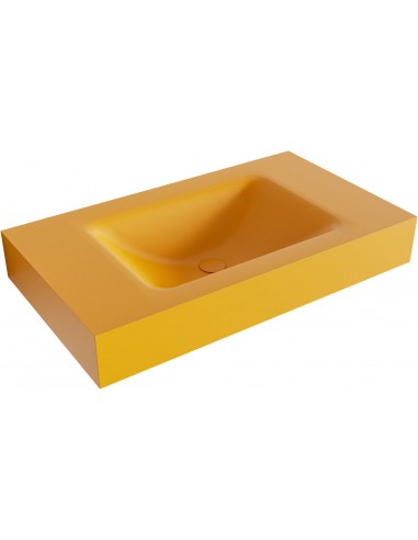 CLOUD væghængt håndvask 80 x 46 cm Solid surface - Okker
