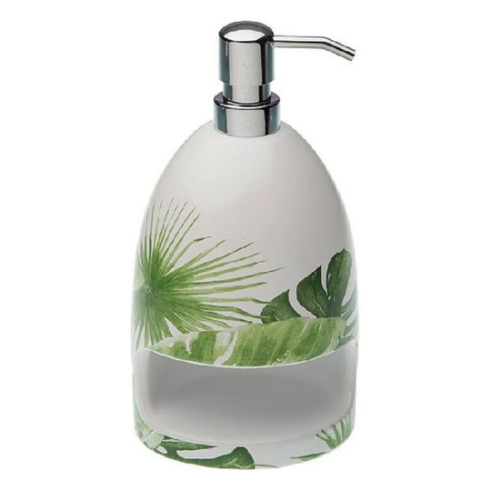 Sæbedispenser Versa New Leaves Keramik (11 x 20,5 x 11 cm)