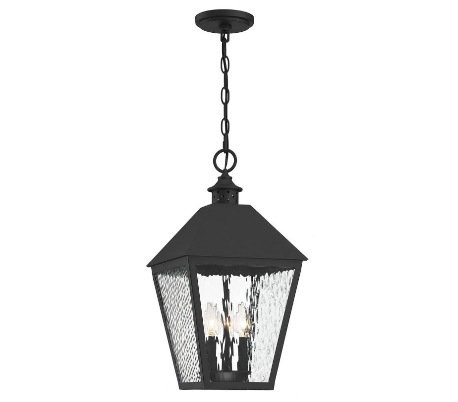 Harrison 3 Loftlampe 28 x 28 cm - Mat sort/Klar med bølge effekt