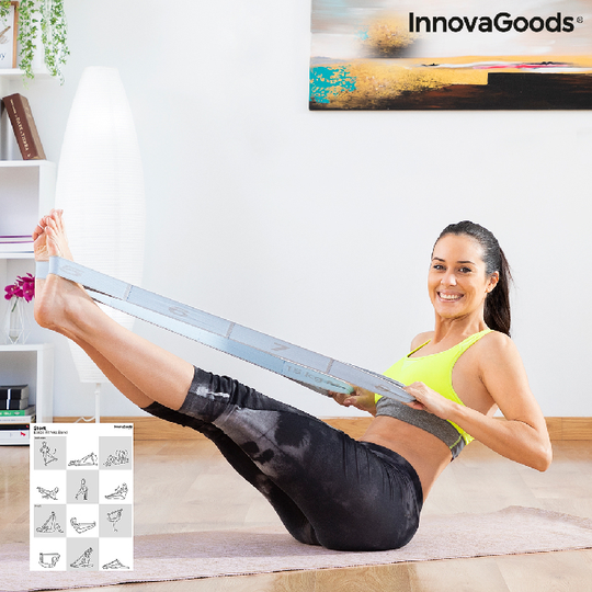 Fitness Elastik til strækning med træningsvejledning Stort InnovaGoods