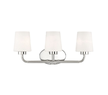 Capra 3 Badeværelseslampe B56 cm - Poleret nikkel/Frostet hvid