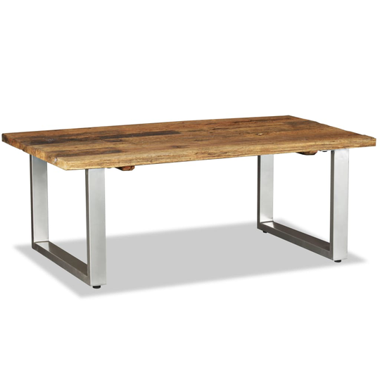 vidaXL sofabord i massivt genbrugstræ 100 x 60 x 38 cm