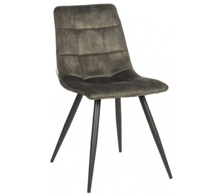 Jelt spisesbordsstol i velour og metal H85 cm - Sort/Jægergrøn
