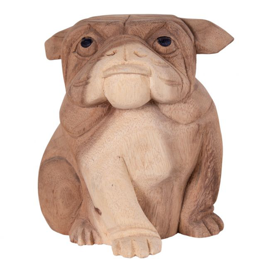 Bulldog i suar træ - 4501110