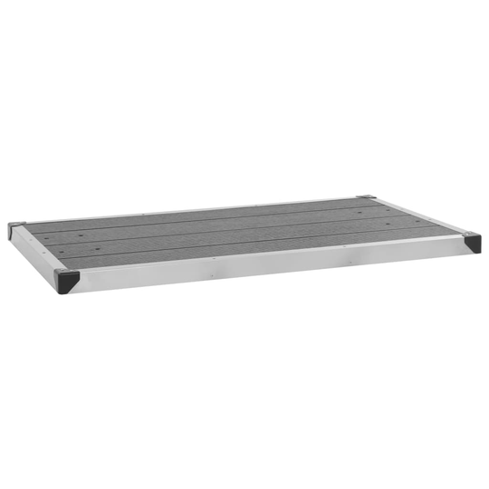 vidaXL udendørs brusekar 110 x 62 cm WPC rustfrit stål grå