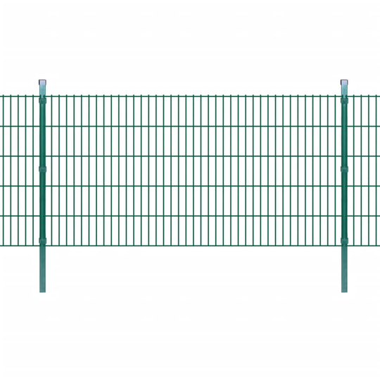 vidaXL 2D panel og pæle til havehegn, 2.008x1.030 mm, 2 m, grønne