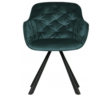 Spisebordsstol i velour H80,5 x B59,5 x D59 cm - Deep sea