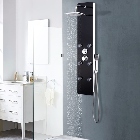 vidaXL bruserpanel glas 25 x 44,6 x 130 cm sort