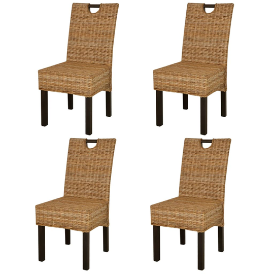 vidaXL spisebordsstole 4 stk. Kubu-rattan mangotræ
