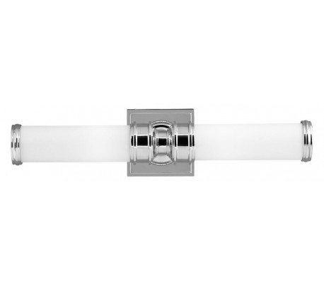 Payne Badeværelseslampe i stål og glas H48,9 cm 2 x G9 LED - Poleret krom/Hvid