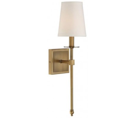 Monroe 1 Væglampe H51 cm - Varm messing/Hvid