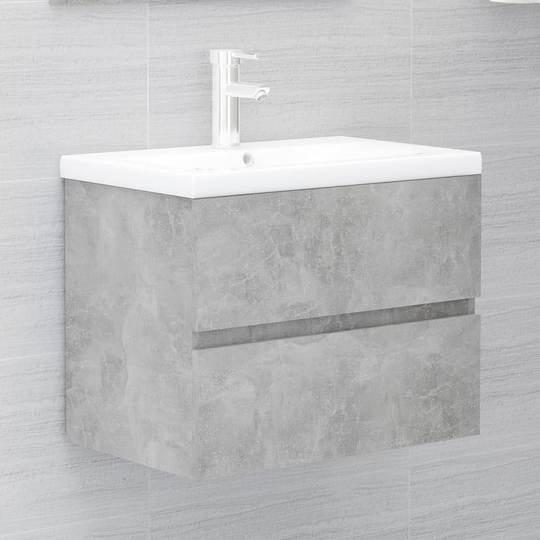vidaXL vaskeskab 60x38,5x45 cm spånplade betongrå