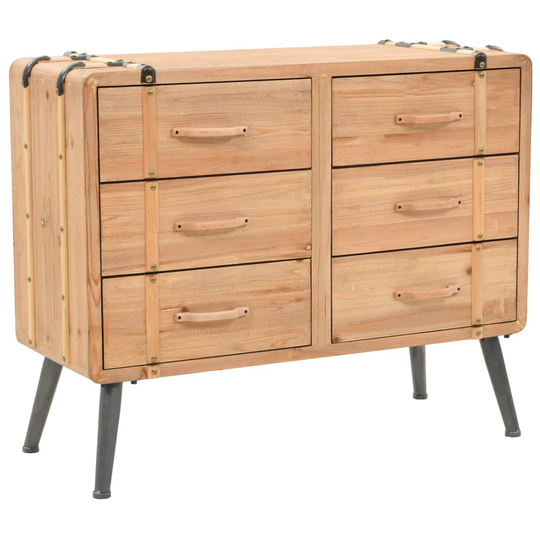 vidaXL skuffeskab massivt grantræ 91 x 35 x 73 cm