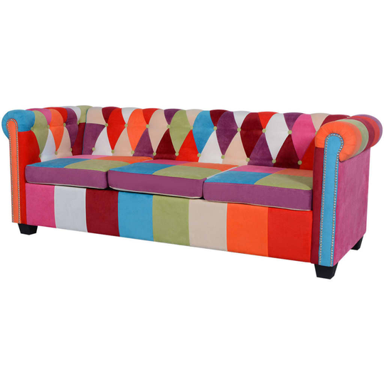 vidaXL Chesterfield 3-personers sofa stof