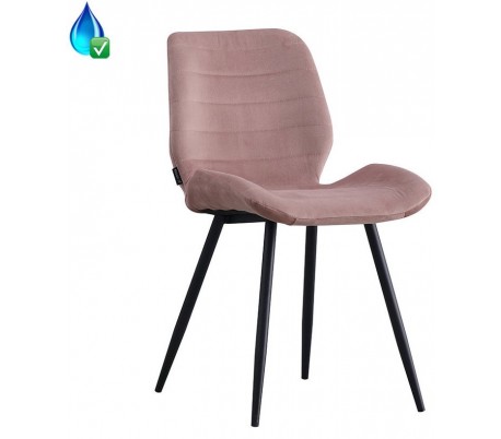 Toby Spisebordsstol i velour H77 cm - Sort/Rosa