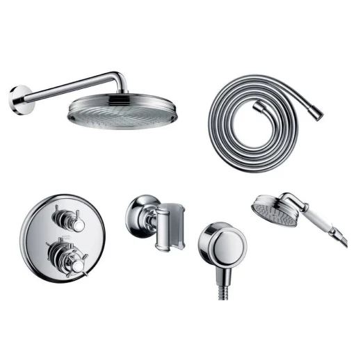 Hansgrohe AXOR Montreux Komplet Brusesystem t/Indbygning m/Vægmonteret hovedbruser, Krom
