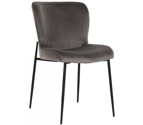 Darby spisebordsstol i velour H84,5 cm - Sort/Stengrå