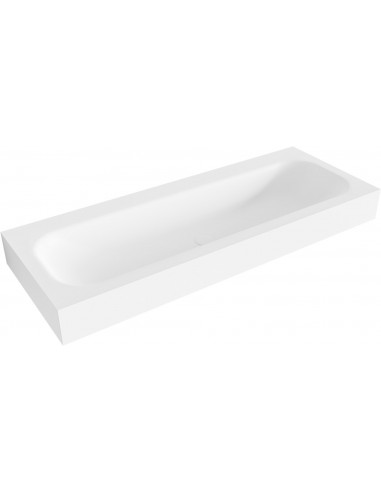 BIG LARGE væghængt håndvask 120 x 46 cm Solid surface - Talkum