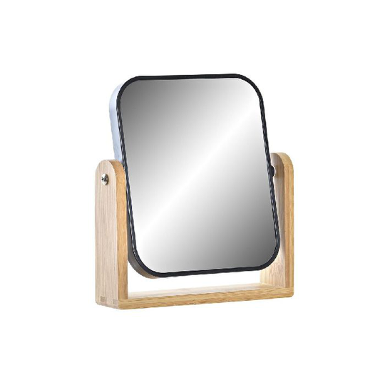 Dobbelt Spejl med Forstørrelse DKD Home Decor Natur Sort Bambus PS (18 x 4,5 x 21 cm)