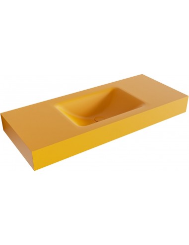 CLOUD væghængt håndvask 110 x 46 cm Solid surface - Okker