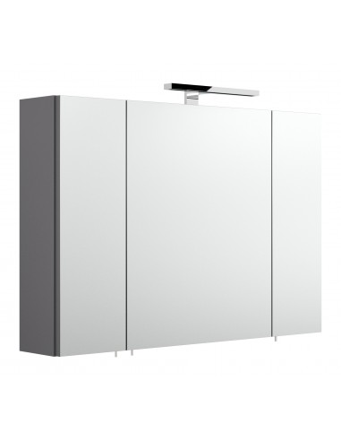 Homeline Spejlskab med 5W LED lampe i mdf og glas H62 x B90 cm - Antracit højglans