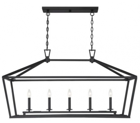Townsend 5 Lysekrone 112 x 41 cm - Mat sort