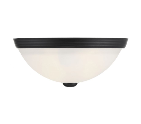 Halvrund Væglampe B28 cm - Mat sort/Hvid