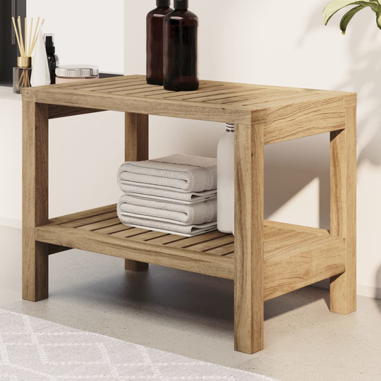 vidaXL badestol 60x30x45 cm massivt teaktræ