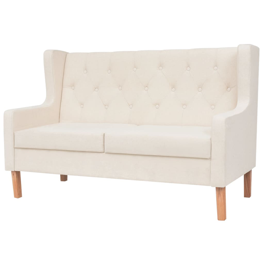 vidaXL 2-personers sofa stof cremehvid