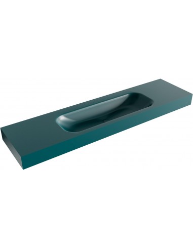 BIG LARGE væghængt håndvask 180 x 46 cm Solid surface - Petrolium