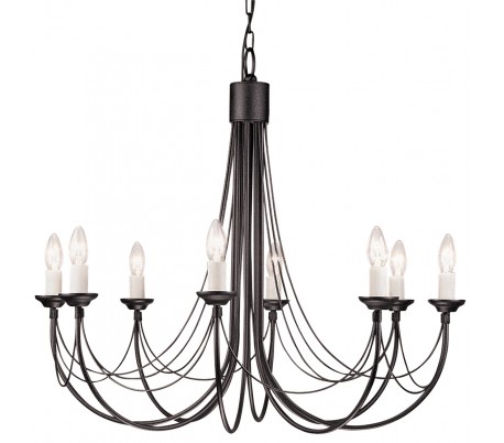 Carisbrooke Lysekrone Ø86 cm 8 x E14 - Sort