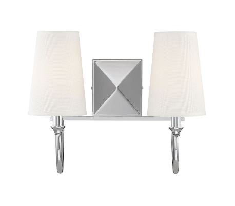 Cameron 2 Badeværelseslampe B38 cm - Poleret nikkel/Hvid