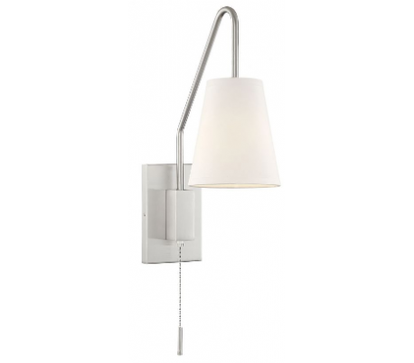 Owen 1 Væglampe H31 cm - Satineret nikkel/Hvid