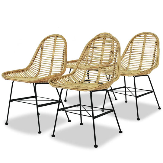 vidaXL spisebordsstole 4 stk. naturligt rattan