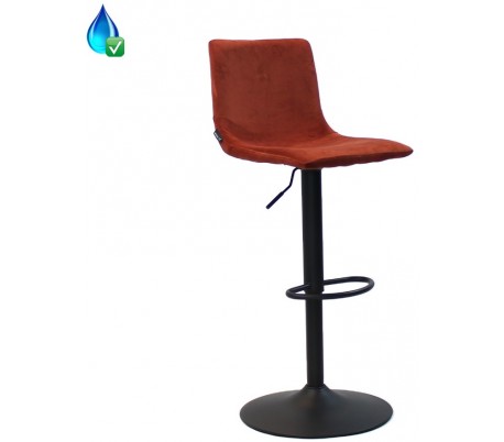Frenkie Barstol i velour H90 - 110 cm - Sort/Kobber