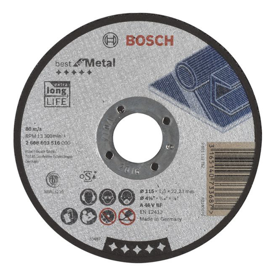 Bosch Skæreskive A46v B M 115x1,5mm Lige - 2608603516
