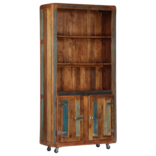 vidaXL højskab 90x35x183 cm massivt genbrugstræ