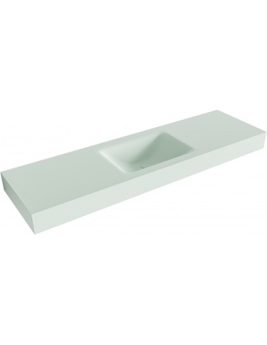 CLOUD væghængt håndvask 160 x 46 cm Solid surface - Svag grøn