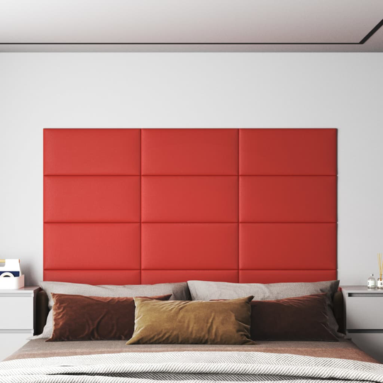 vidaXL vægpaneler 12 stk. 60x30 cm 2,16 m² kunstlæder rød