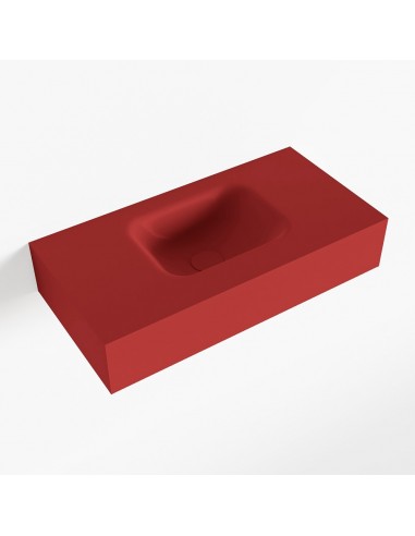 LEX væghængt håndvask 60 x 30 cm Solid surface - Rød