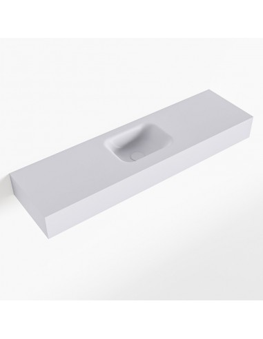 LEX væghængt håndvask 110 x 30 cm Solid surface - Svag grå