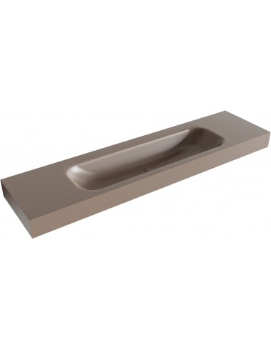 BIG LARGE væghængt håndvask 180 x 46 cm Solid surface - Røg