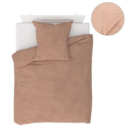 vidaXL sengesæt 4 dele 155 x 200/80 x 80 cm fleece beige